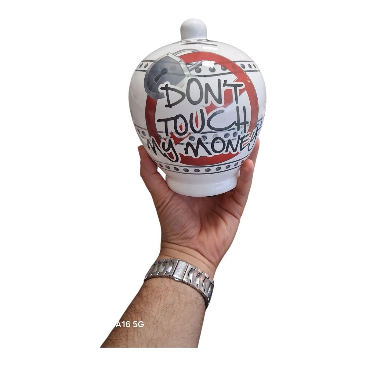 Acquista online Virca salvadanaio Don't touch my money , terracotta , h.18 cm circa Virca